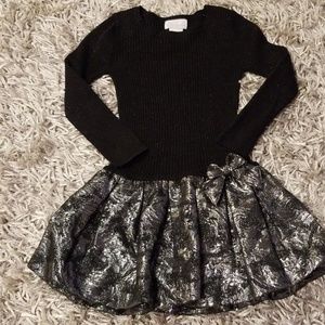 Girls gorgeous black & Silver dress, size 5-6